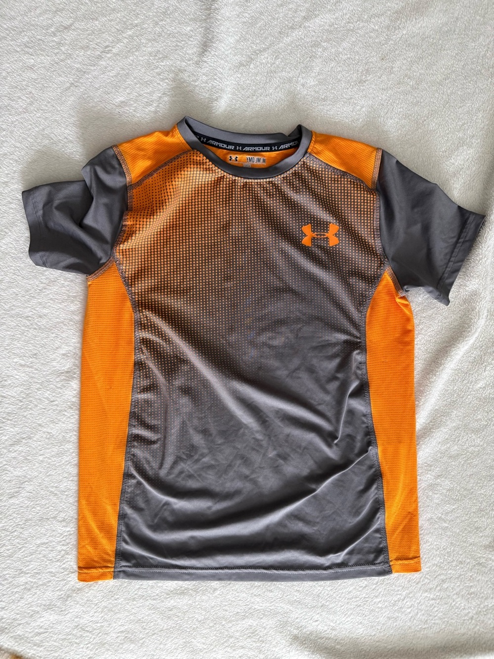 Under Armour Gray and Orange Boys' Performance Tee